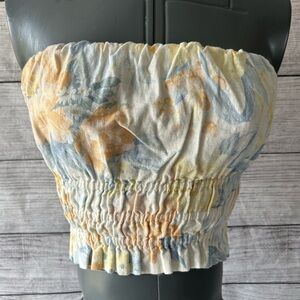 NWT Abercrombie & Fitch linen floral tube top size small